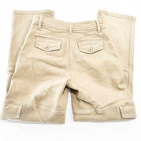 Wilfred Free Cargo Denim Jeans Wide Leg Carpenter Style Straight Green Size 0 - Picture 9 of 10